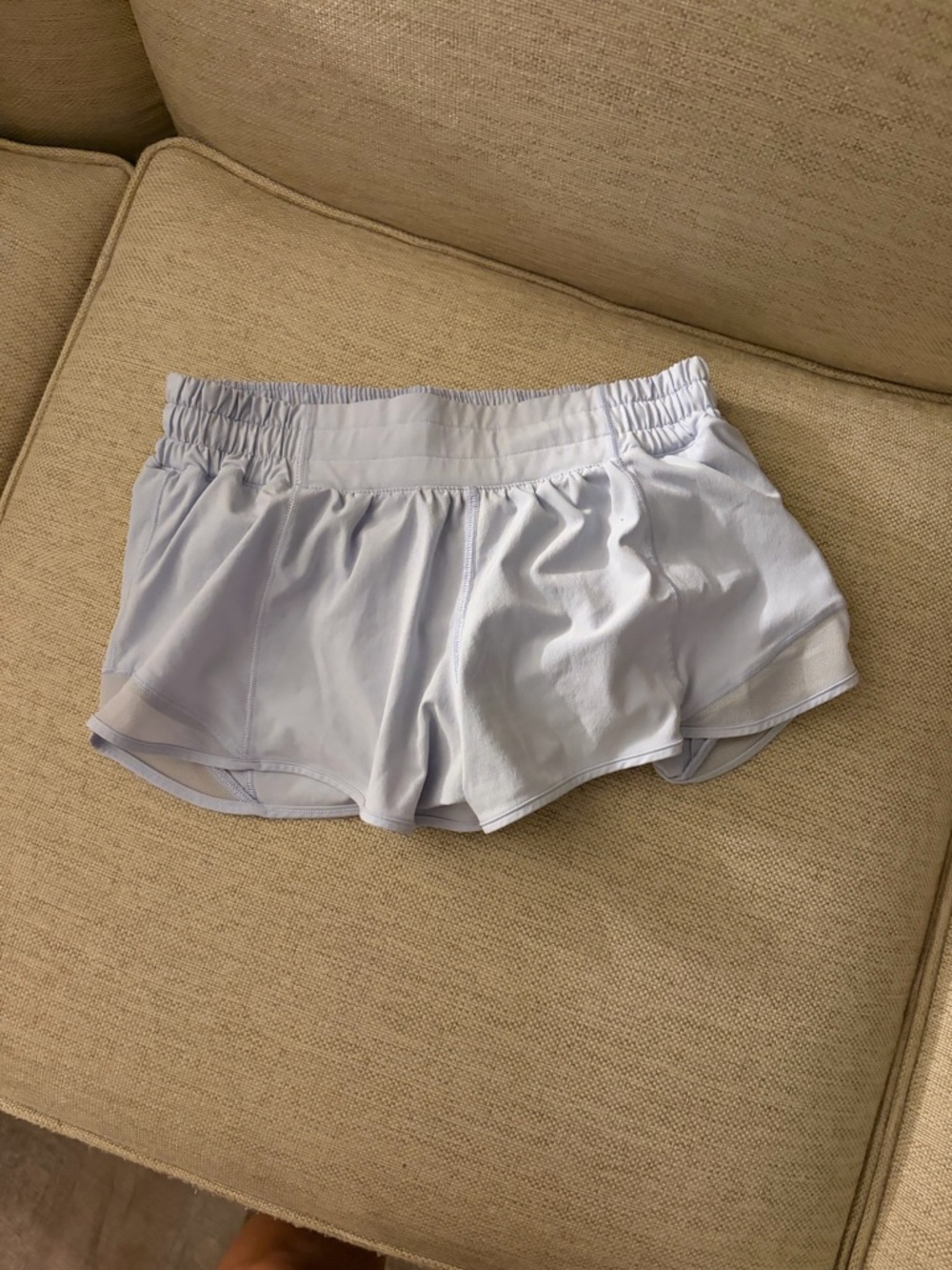 lululemon athletica Light Blue Run Short with Elastic Waistband